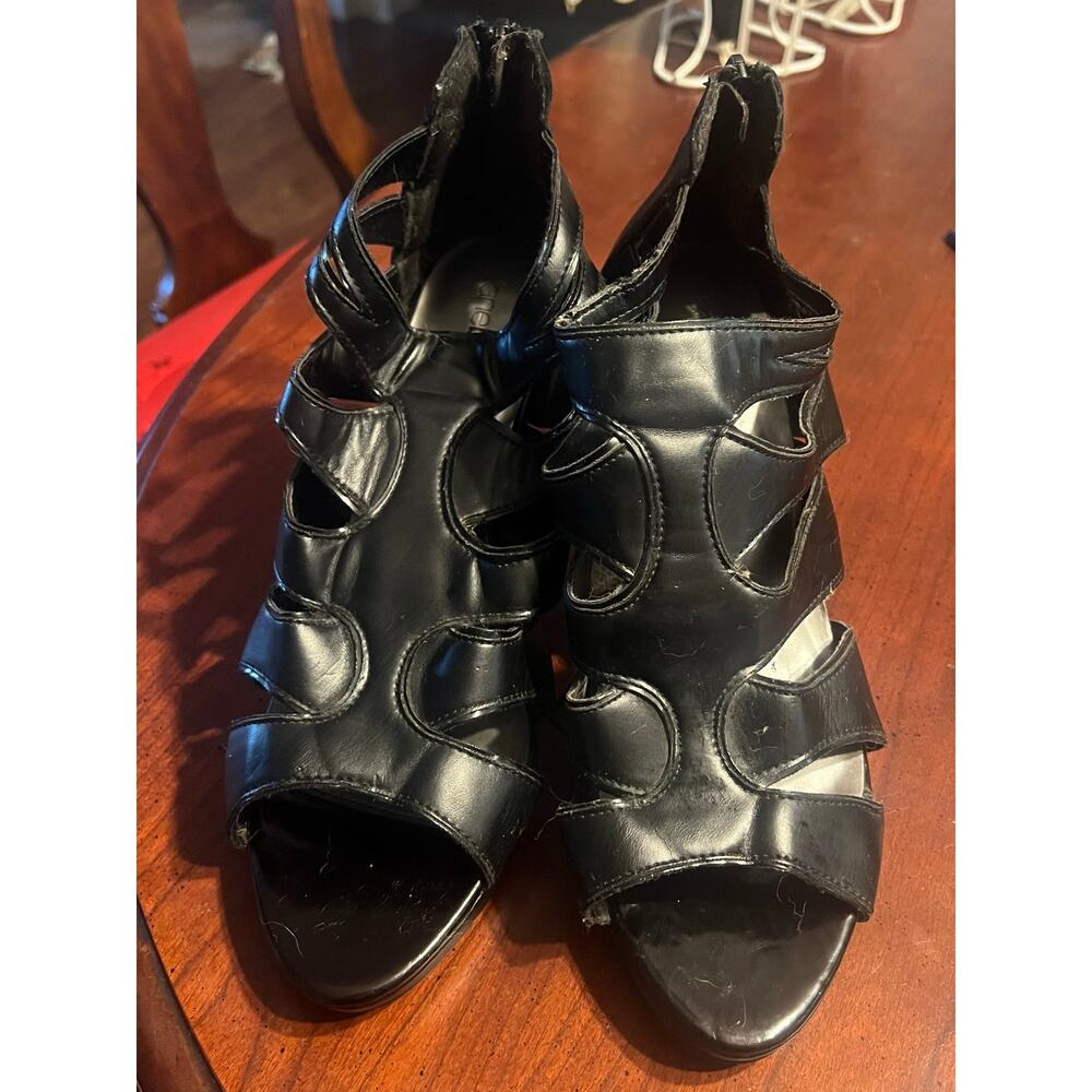 Lane Bryant Women’s Black Gladiator Heels 11W Workwear Office Business Feminine